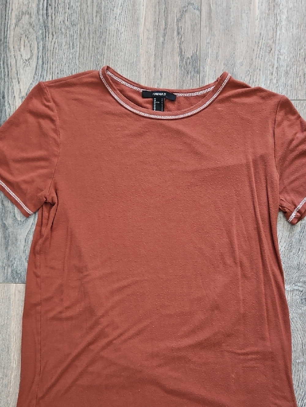 Forever 21 Rust Short Sleeve Crewneck Top